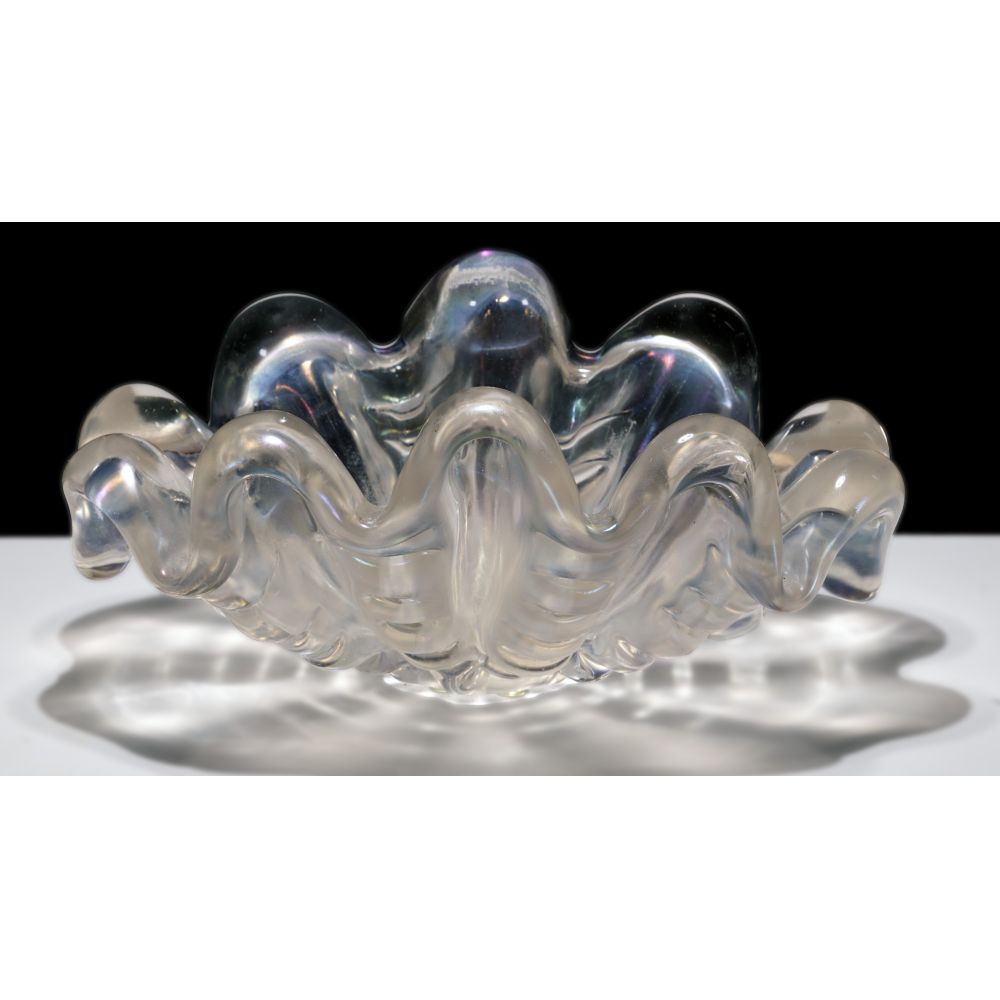 Appraisal: ERCOLE BAROVIER FOR BAROVIER TOSO GROSSE COSTOLATURE ART GLASS CLAM