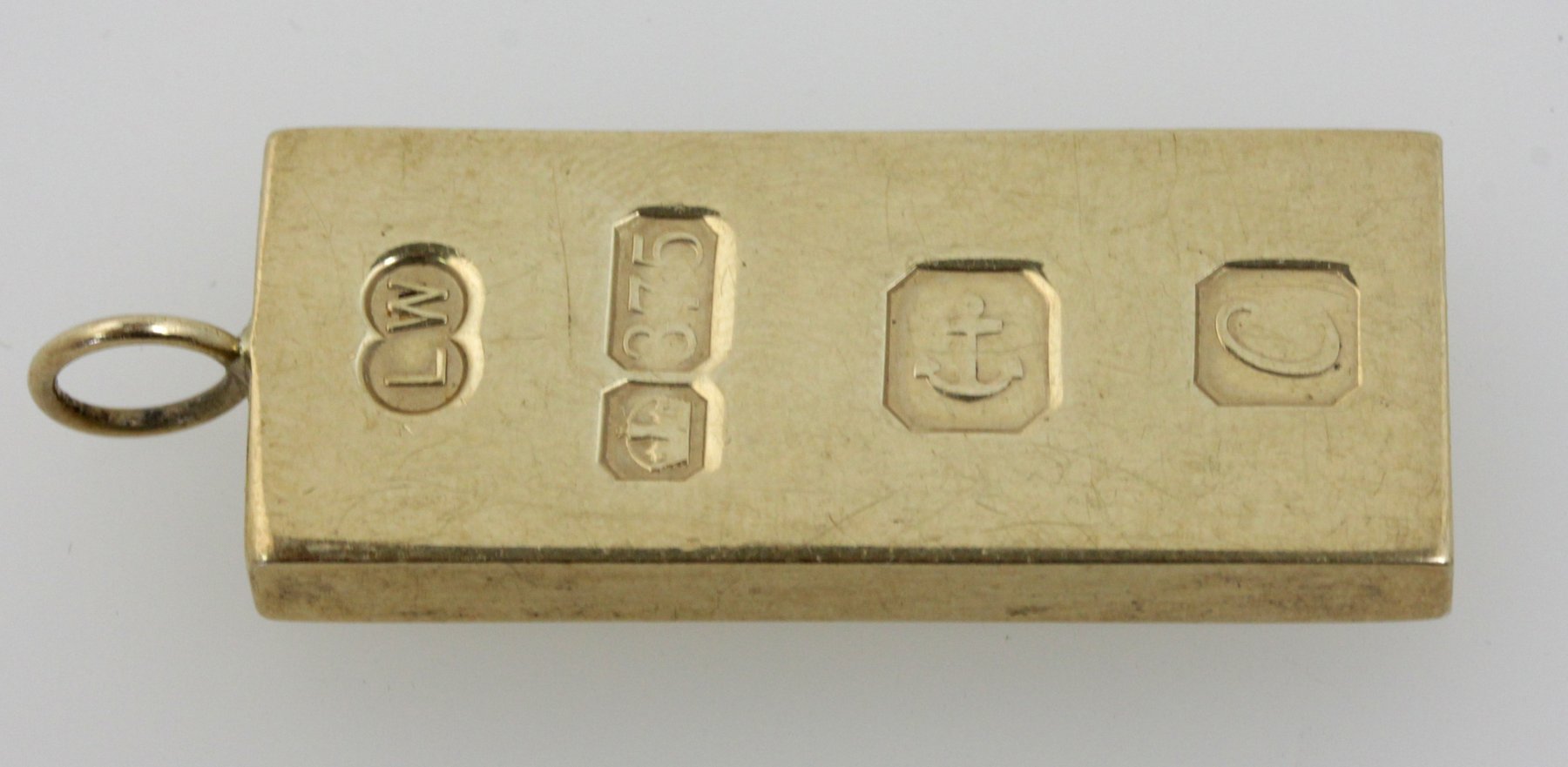 Appraisal: A ct gold hallmark ingot approximately gm