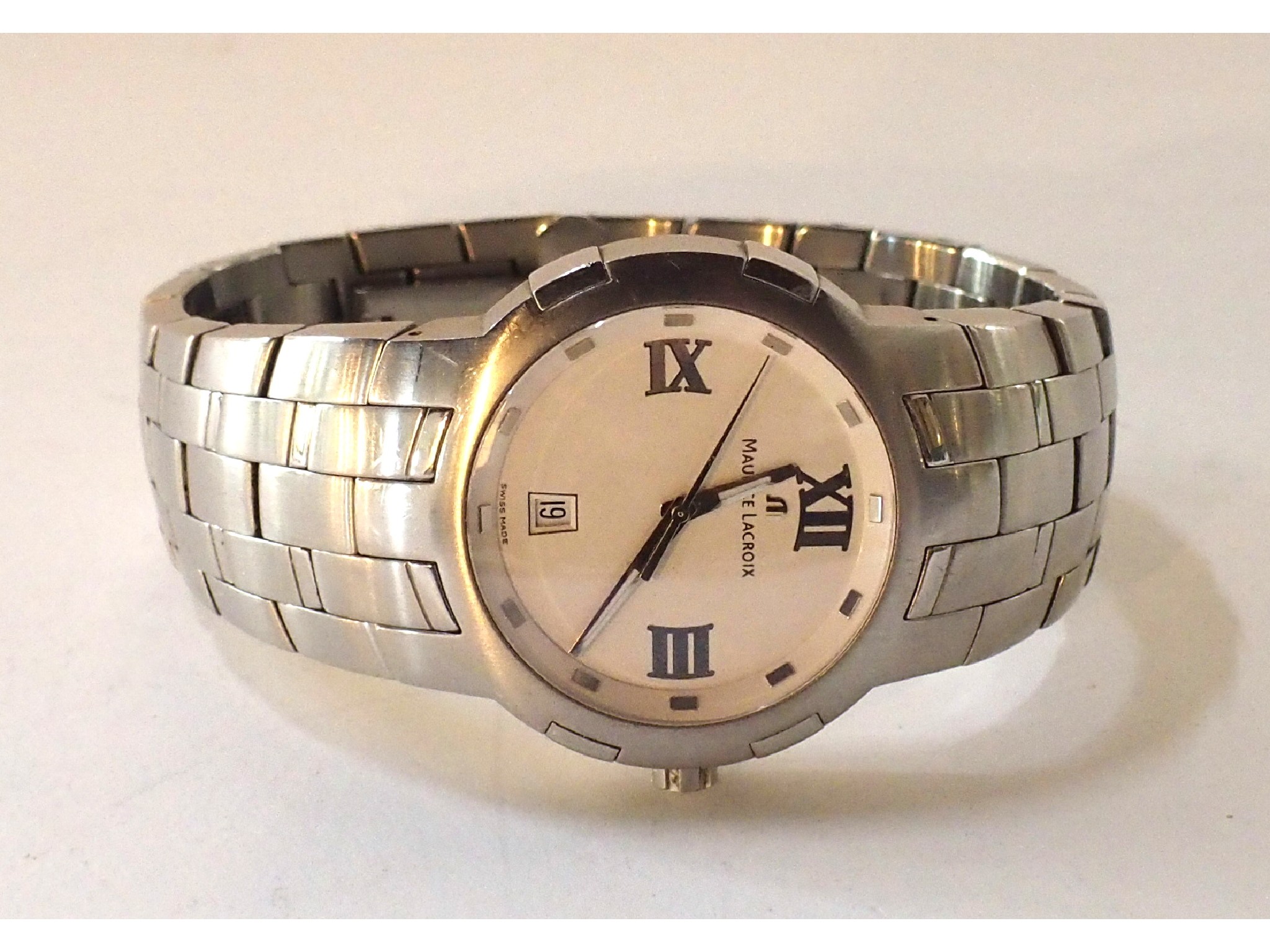 Appraisal: A cased Maurice Lacroix wristwatch