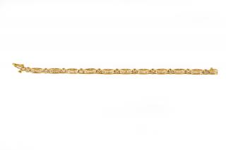 Appraisal: k Yellow Gold Diamond Bracelet A k yellow gold bracelet