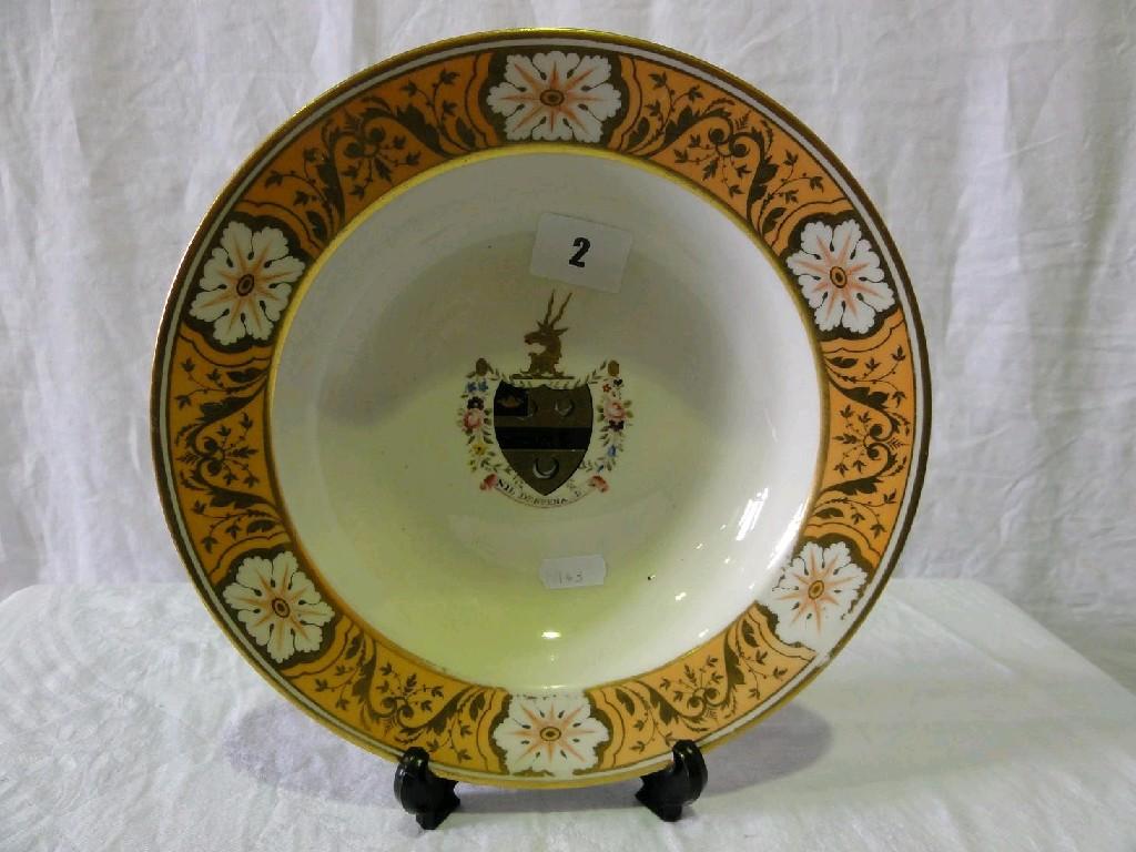 Appraisal: An early th century Chamberlains Worcester soup plate with painted