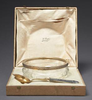 Appraisal: Cased French Sterling Serving Set c with a gilt silver