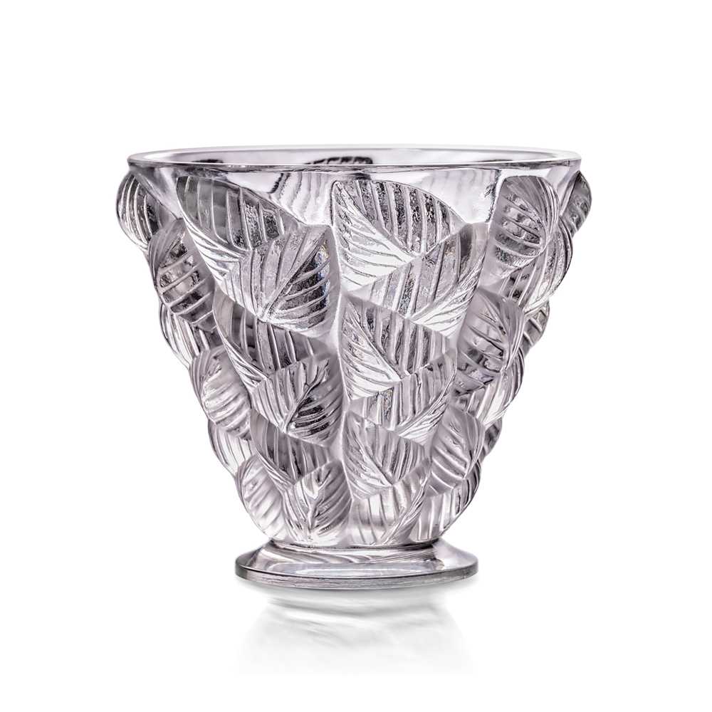 Appraisal: LALIQUE MOISSAC VASE NO executed Post-Warclear and frostedlater stencilled R