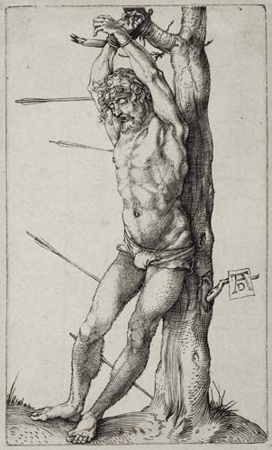 Appraisal: ALBRECHT D RER St Sebastian Bound to the Tree Engraving