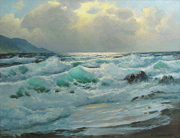 Appraisal: Alexander Dzigurski Yugoslavian American - Pacific surf signed 'A Dzigurski'