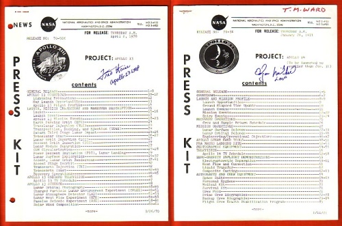 Appraisal: Apollo Press Kits Two mission documents containing details on individual