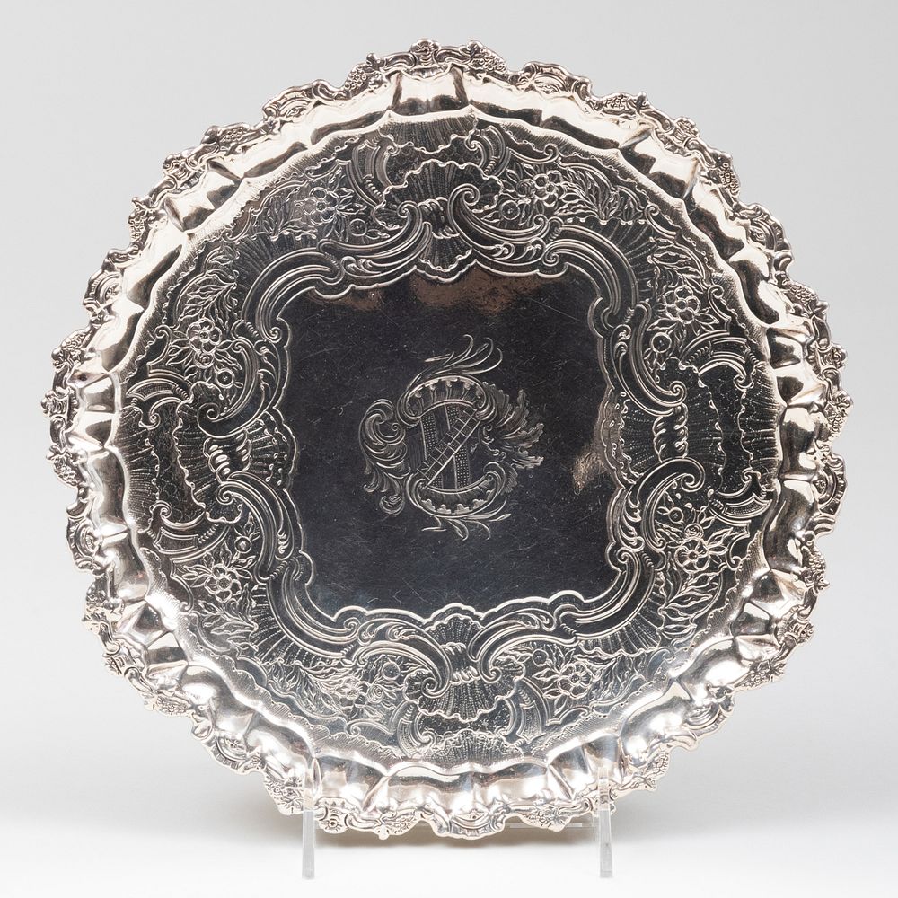 Appraisal: English Silver Salver Marked London maker's mark indistinct engraved with