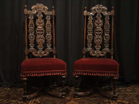 Appraisal: PAIR WILLIAM MARY STYLE MAHOGANY CHAIRS Early th century each