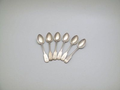 Appraisal: YS unattributed a set of six silver Fiddle pattern teaspoons