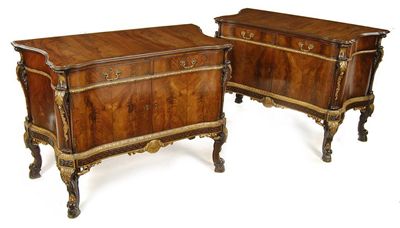 Appraisal: A pair of George II style mahogany and parcel gilt