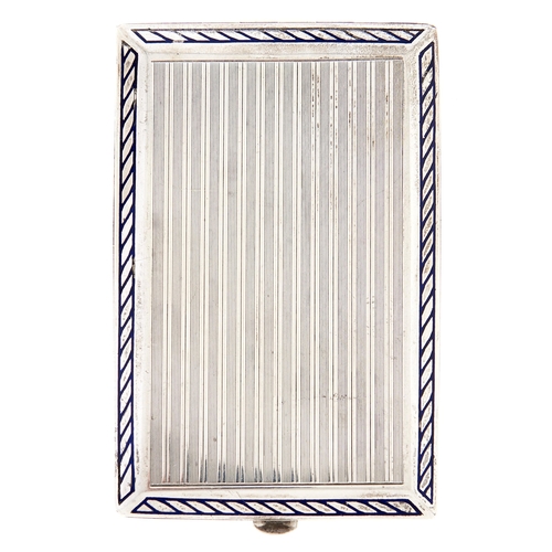 Appraisal: An Austrian silver and blue enamel cigarette case c engine