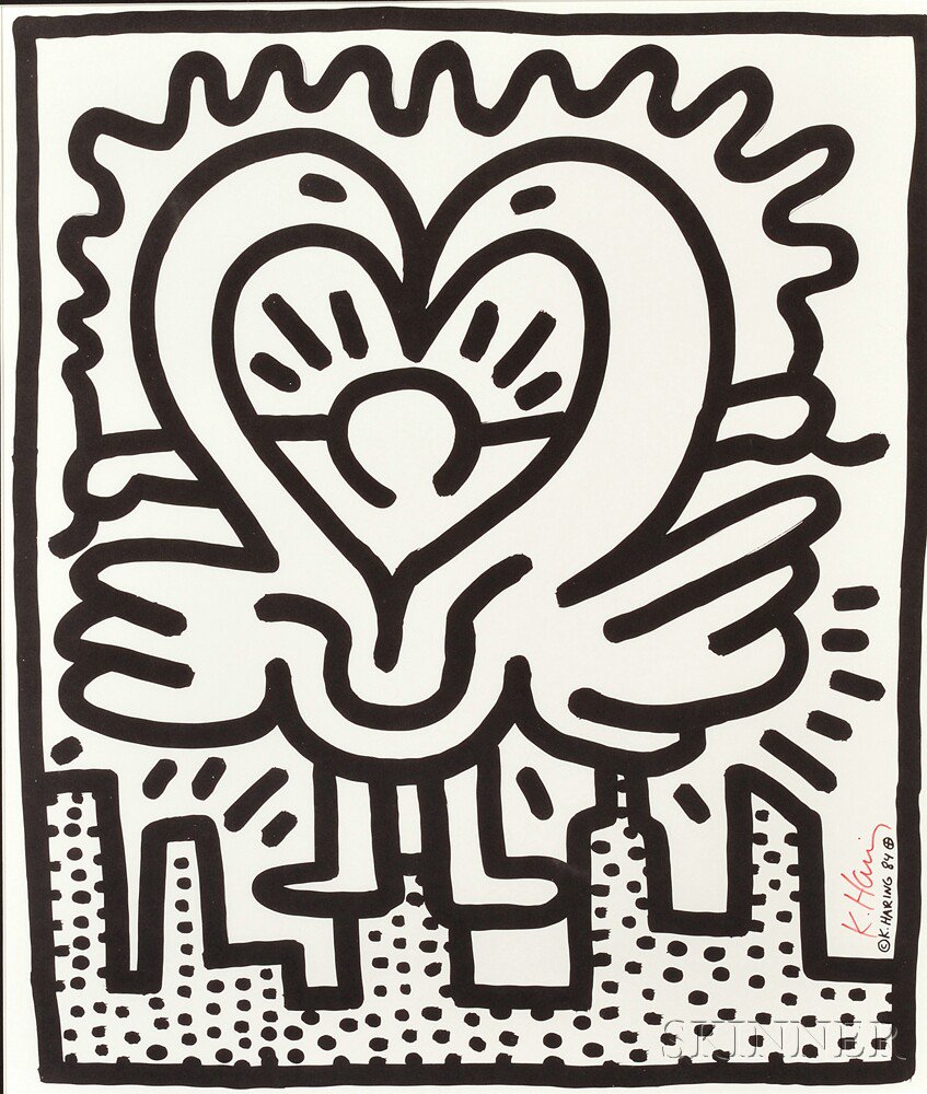 Appraisal: Keith Haring American - Kutztown Connection Signed K Haring in