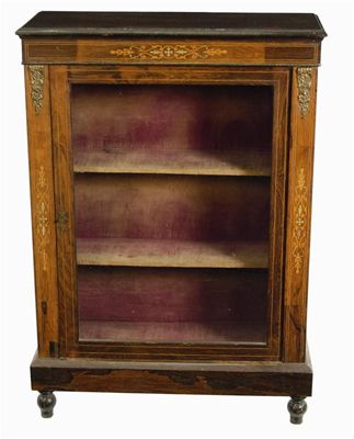 Appraisal: A Victorian rosewood and marquetry side cabinet with simulated decoration