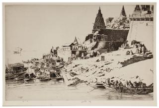 Appraisal: The Burning Ghat Lumsden Ernest British The Burning Ghat Etching