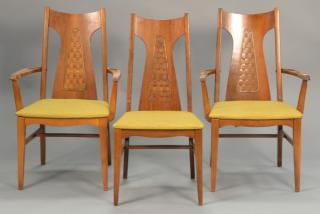 Appraisal: Set of six Danish dining chairs including two armchairs and