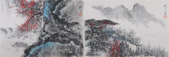 Appraisal: LI XIONG CAI Chinese - Landscape signed and sealed Sixteen