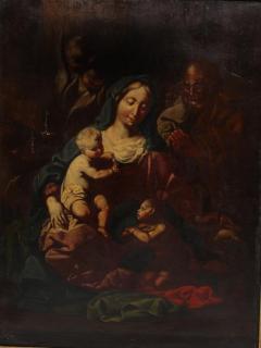 Appraisal: Antique Oil on Canvas In chiaroscuro depicting the Madonna and