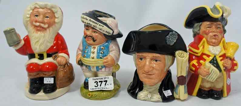 Appraisal: Royal Doulton small Toby jugs Town Crier D Father Chrismas