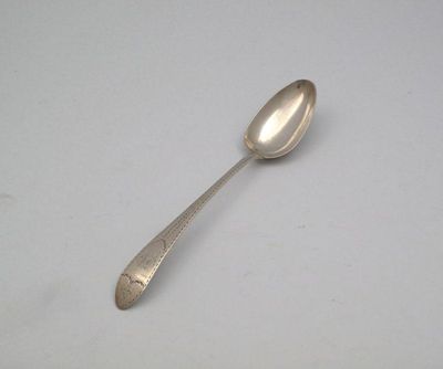 Appraisal: A George III Irish provincial silver Bright-cut tablespoon by John