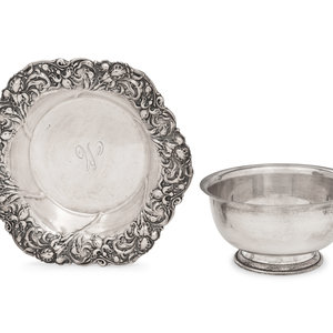 Appraisal: Two American Silver Bowls th Century comprising a shallow example