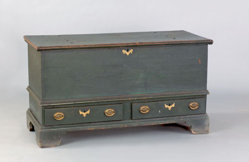 Appraisal: Pennsylvania walnut blanket chest late th c retaining an early