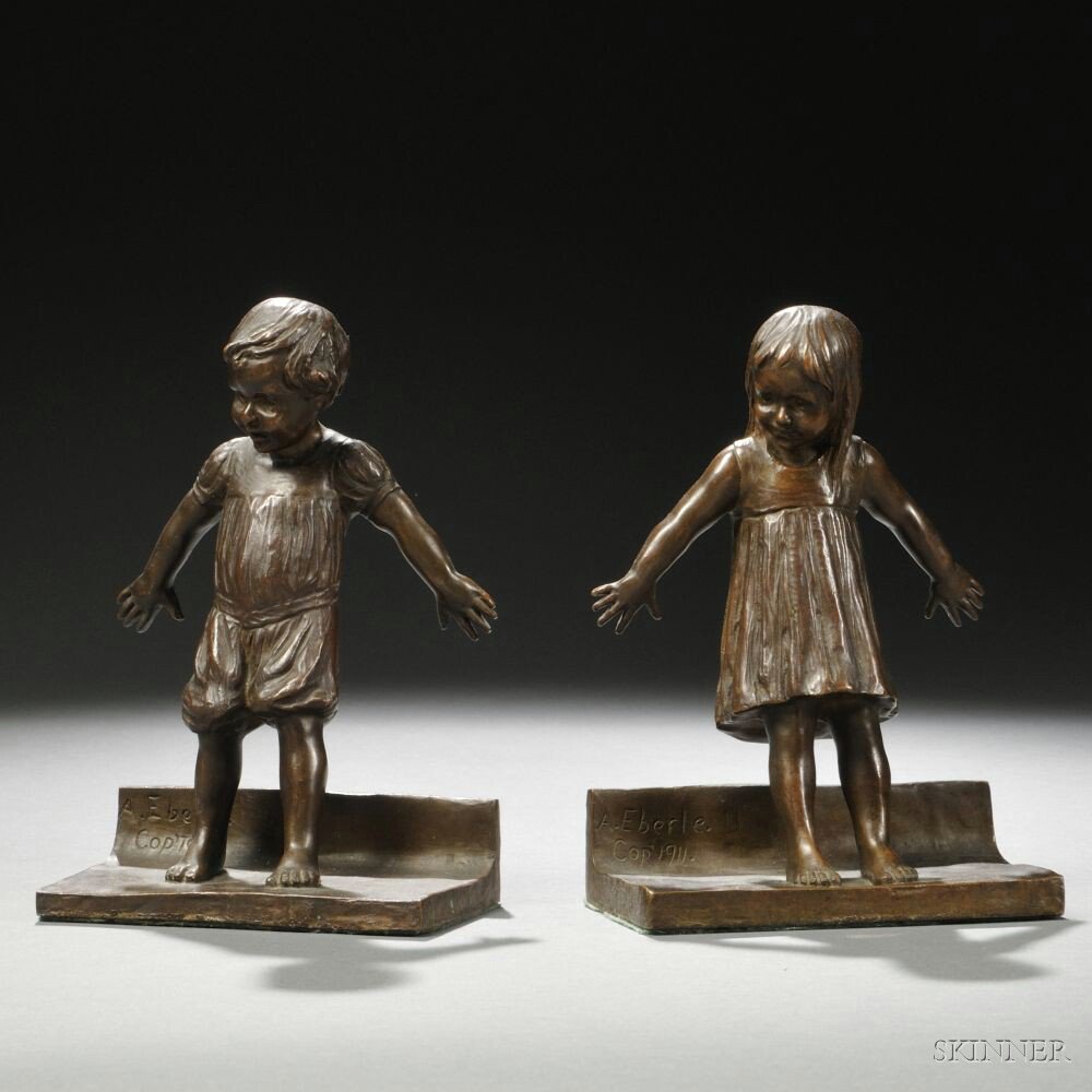 Appraisal: Abastenia St Leger Eberle American - Pair of Figural Bronze