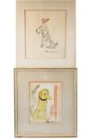 Appraisal: INK W C DRAWINGS WITH PASTEL - The Famous Children's