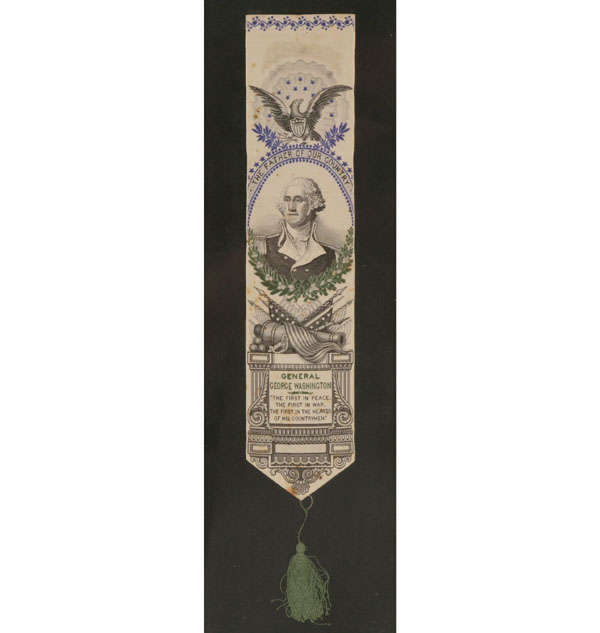 Appraisal: Two Stevengraph woven silk ribbons bookmarks of George Washington one