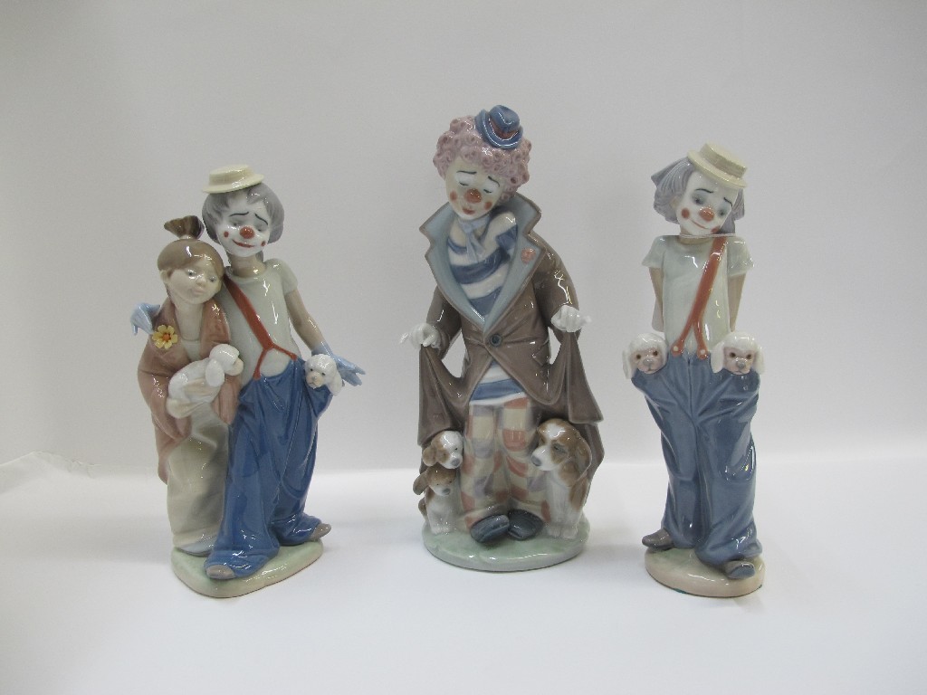 Appraisal: Three Lladro figures of clowns including Surprise Little Pals and