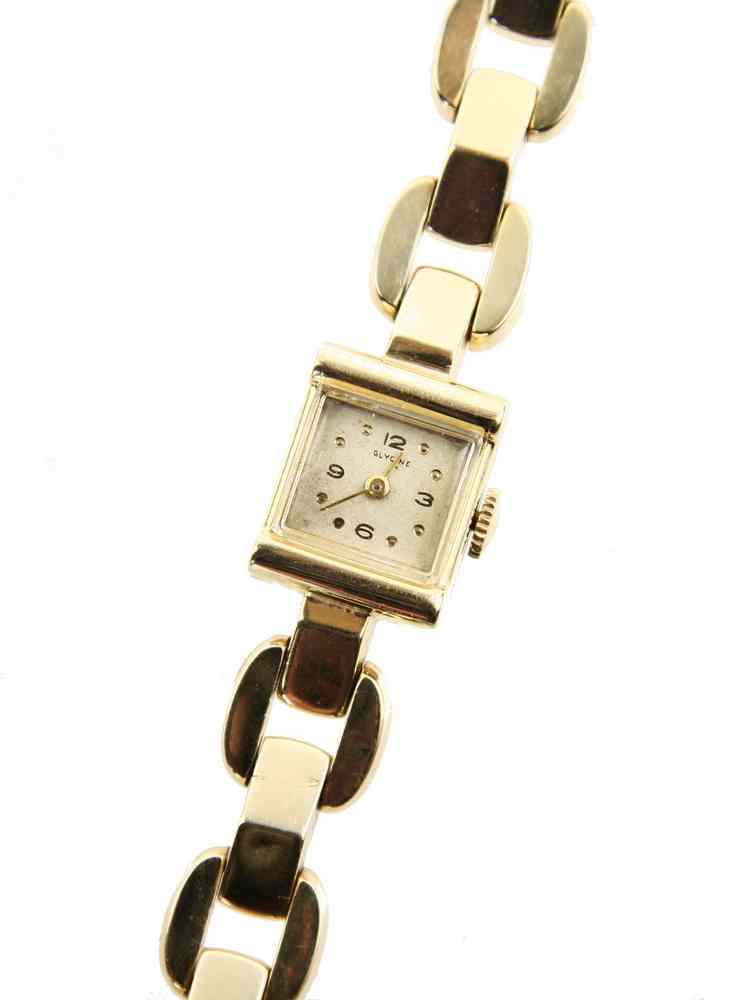 Appraisal: LADY'S WRISTWATCH - K yellow gold square head retro watch