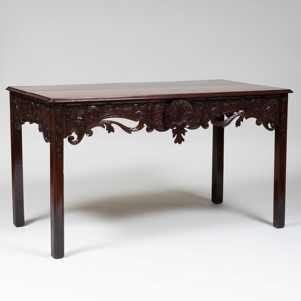 Appraisal: Fine George III Carved Mahogany Console Table Irish x ft