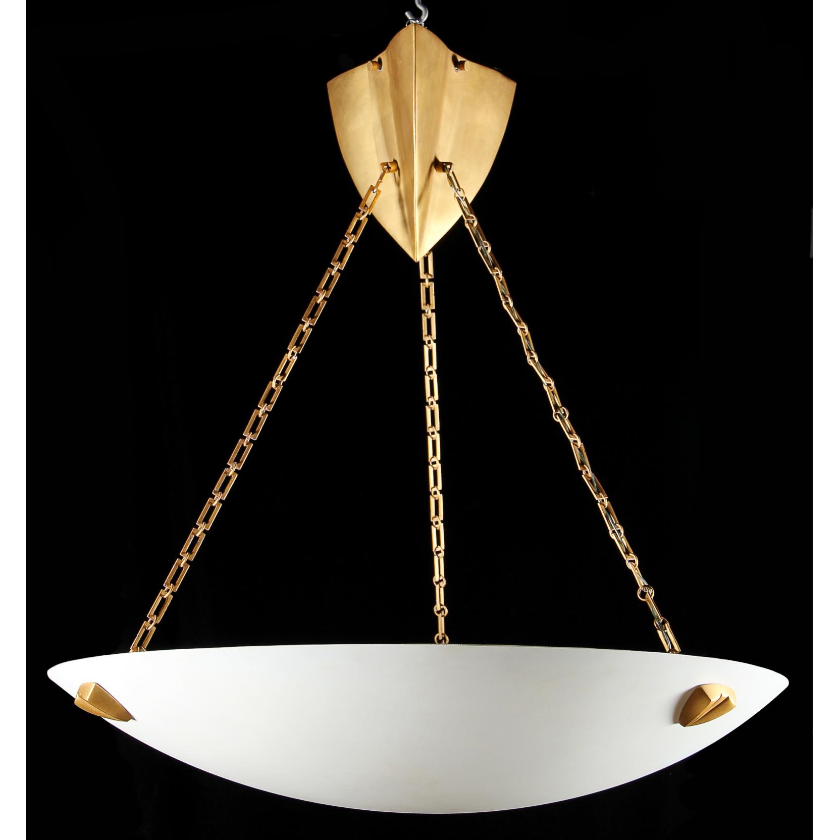 Appraisal: American Modernist Pendant Chandelier gilt composition organic shaped ceiling mount