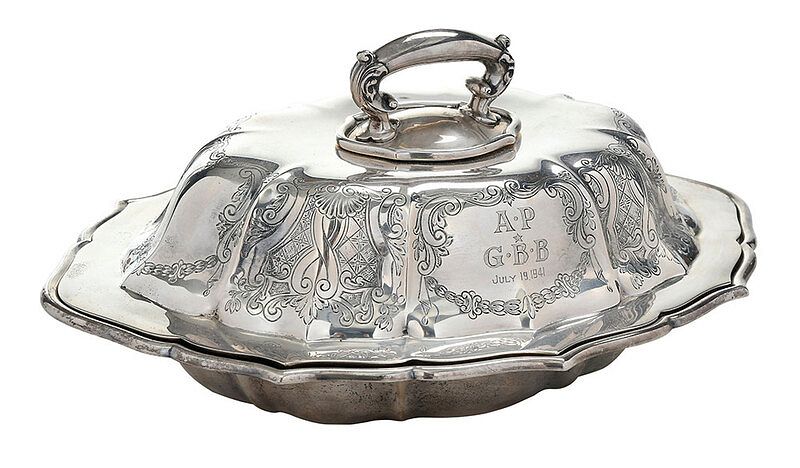 Appraisal: Covered Sterling Durgin Entree American th century monogram and dated