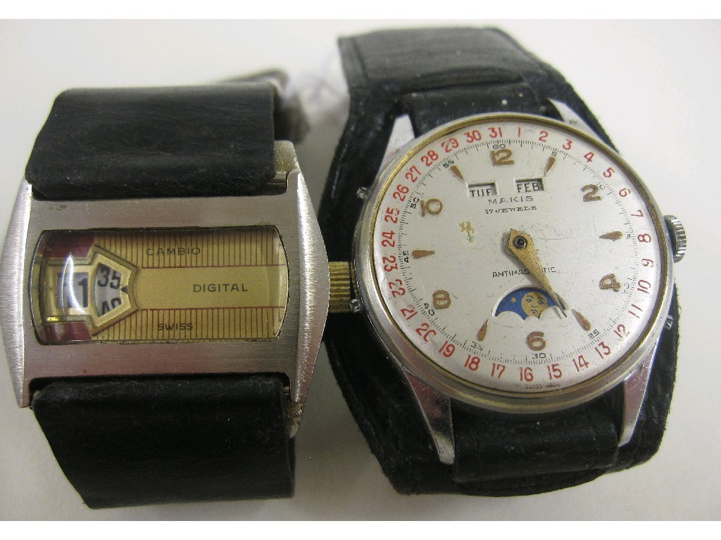 Appraisal: Lot comprising gents Makis Antimagnetic stainless steel wrist watch with