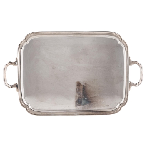 Appraisal: An Elizabeth II silver tea tray with moulded border and