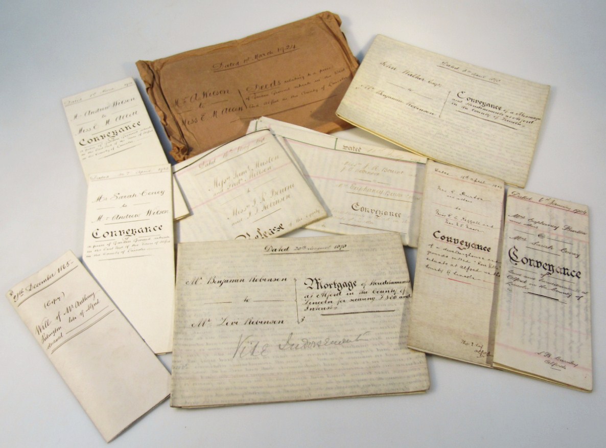 Appraisal: Various indentures conveyance reports associated ephemera etc each handwritten and