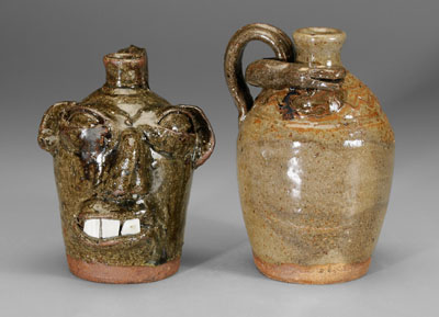 Appraisal: Burlon Craig face and snake jugs Lincoln County North Carolina