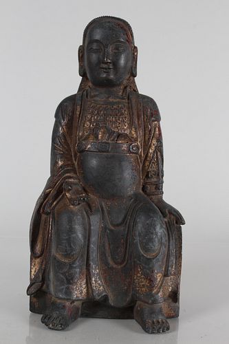 Appraisal: A CHINESE RELIGIOUS FORTUNE BUDDHA STATUEA Chinese Religious Fortune Buddha