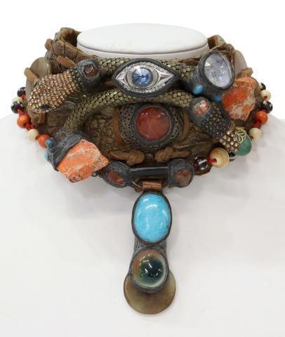 Appraisal: Artisan one-of-a-kind wearable art statement choker necklace Anothai Hansen Thailand