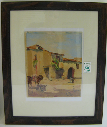 Appraisal: TWO WATERCOLORS ON PAPER both Mexican scenes with figures The