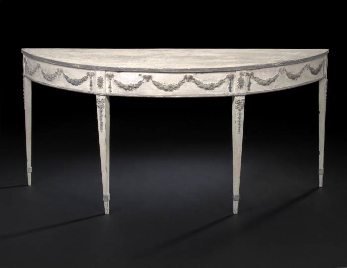 Appraisal: George III-Style Cream-Painted Wooden Console Table third quarter th century