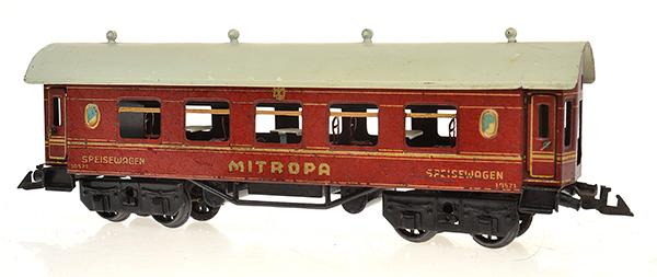 Appraisal: BING 'MITROPA' O GAUGE DINING CAR with interior and hinged