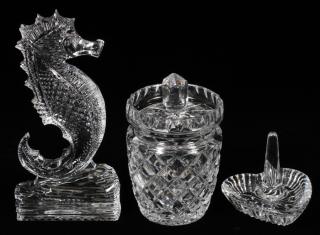 Appraisal: CRYSTAL POT WATERFORD SEAHORSE RING HOLDER CUT CRYSTAL MUSTARD POT