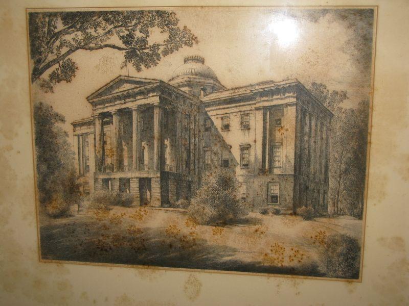 Appraisal: Louis Orr CT France - NC Etching NC State Capitol