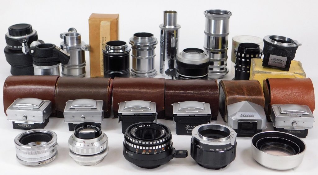 Appraisal: GROUP OF EXAKTA CAMERA LENSES AND ACCESSORIES Group of Exakta