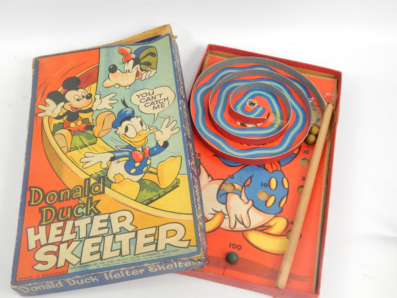 Appraisal: A vintage Chad Valley Donald Duck Helter Skelter game featuring