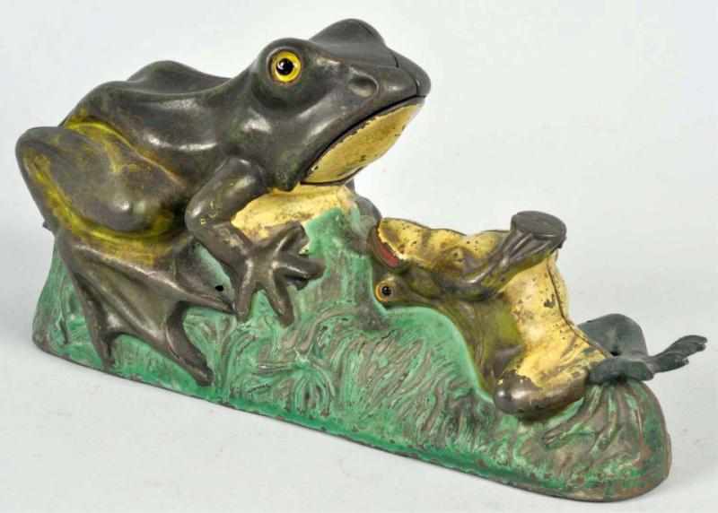 Appraisal: Cast Iron Two Frogs Mechanical Bank Manufactured by J E