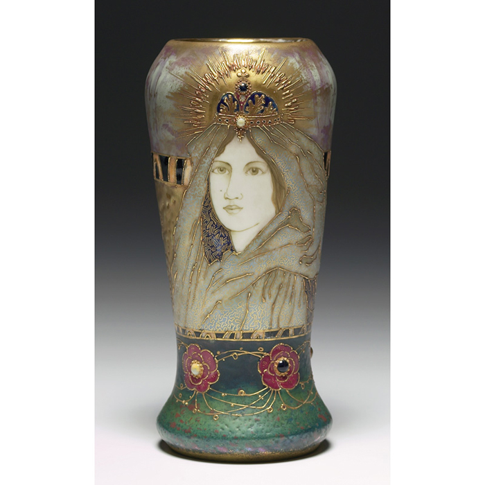 Appraisal: Excellent Amphora vase tapered shape with an elaborately painted female