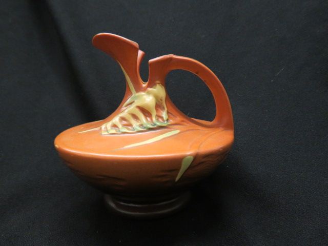 Appraisal: Roseville Pottery Freesia Vase brown ewer shape excellent