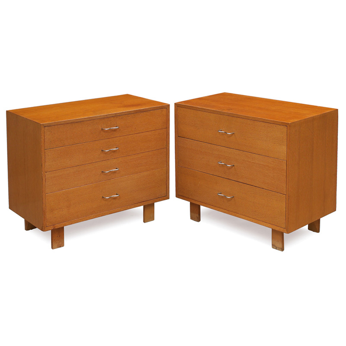 Appraisal: George Nelson cabinets pair by Herman Miller comb grain oak